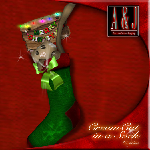 a&J Cream Cat in a Sock***Box