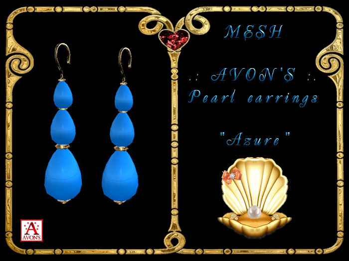 .: AVON'S :. Pearl earrings "Azure" - Mesh