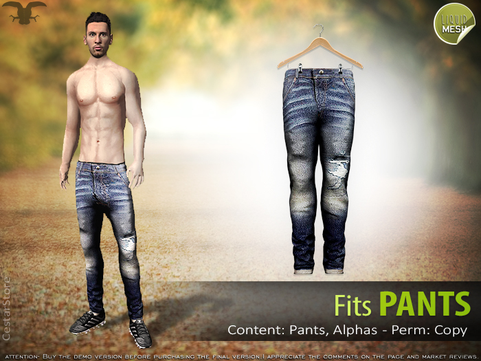 " Fits Pants " Fitted Mesh : 