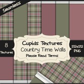 *Cupids Textures * 8 COUNTRY TIME WALLS Sage and Rose