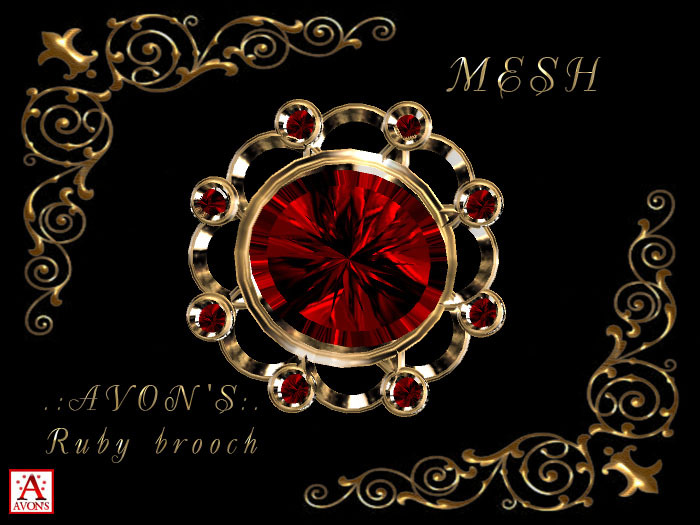 .:AVON'S:. Ruby brooch - Mesh