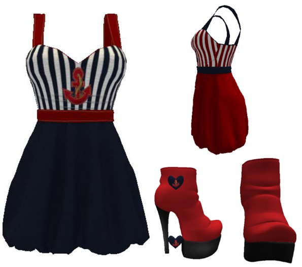 MESH SAILOR DRESS & BOOTS