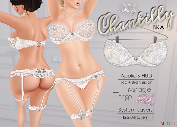 [LuVs] Chantilly White Bra + Appliers HUD