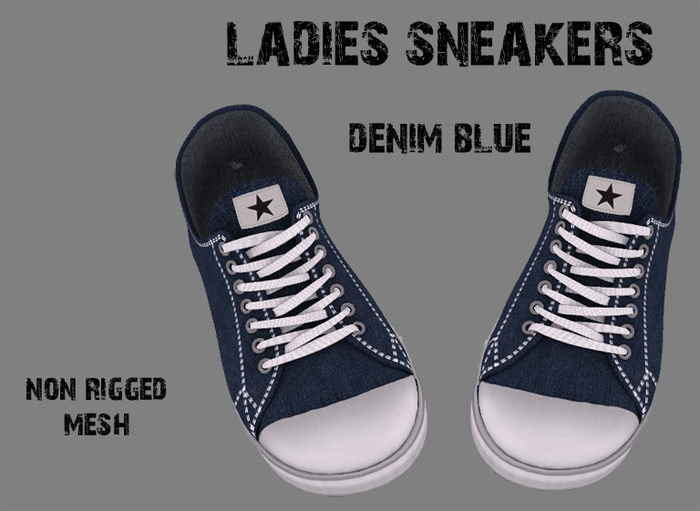 Mesh Ladies Sneakers Blue Jeans