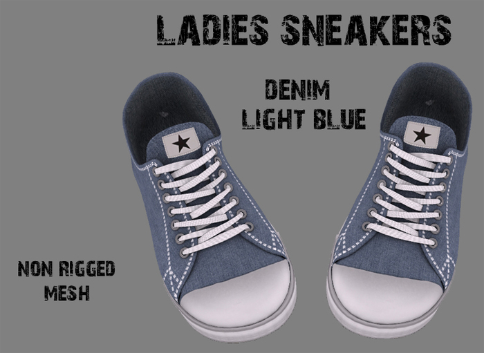 Mesh Ladies Sneakers Jeans light blue