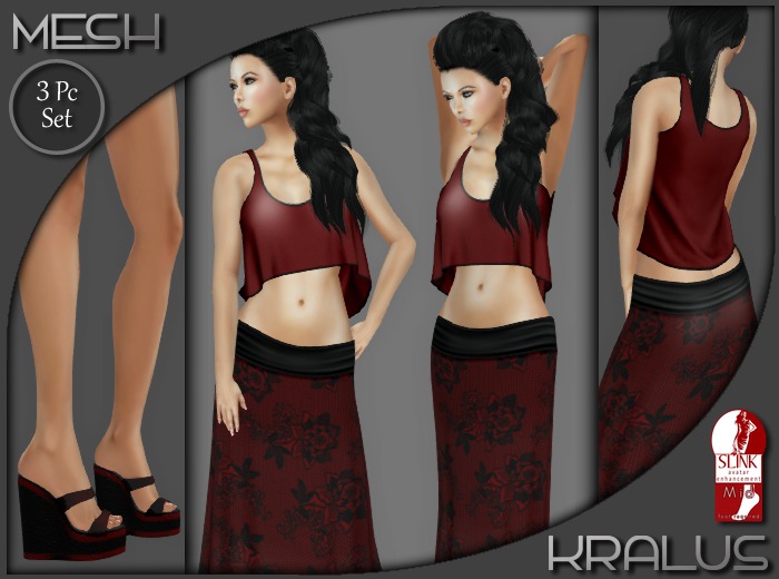 ::KRALUS:: Mesh : Bohemian Chic V2 : Red Rose 