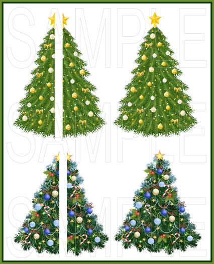 Christmas Tree Textures in Alpha (Full and Half)