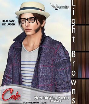 Second Life Marketplace - *~*Damselfly*~*Cole Non-Rigged Mesh Light Browns