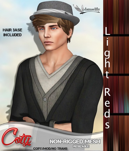 *~*Damselfly*~*Coty Non-Rigged Mesh Light Reds