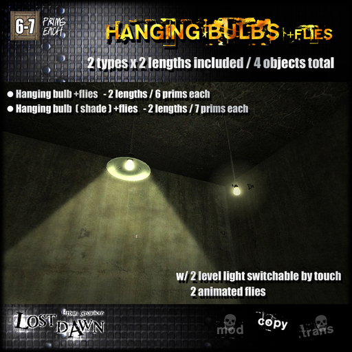 :LOST DAWN: Hanging bulbs +flies