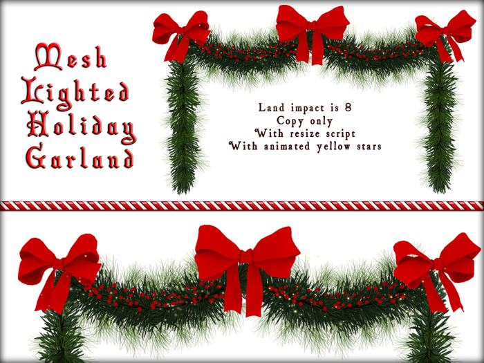 Boudoir Christmas -Mesh Lighted Holiday Garland