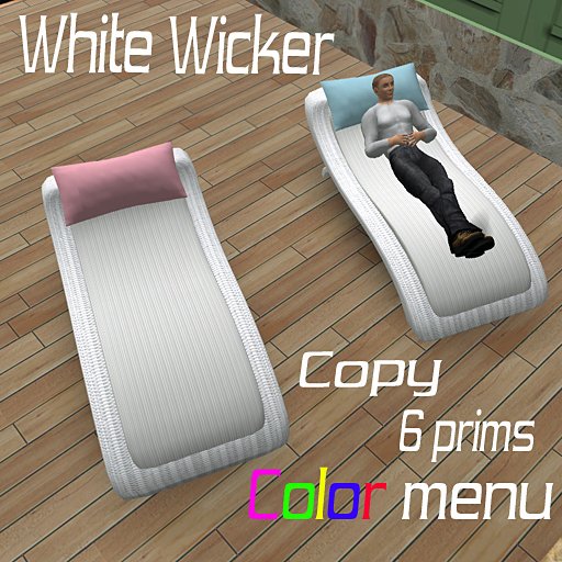 Lounge white wicker