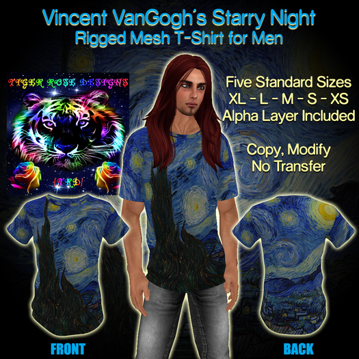 [TRD] Starry Night Rigged Mesh T-Shirt for Men (boxed)