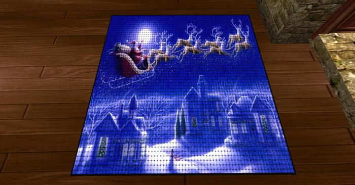 Santa and his Reindeer Rug