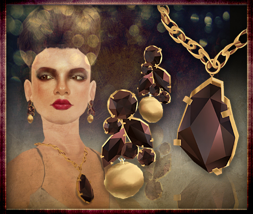 P.C; Faceted Black Diamond Set