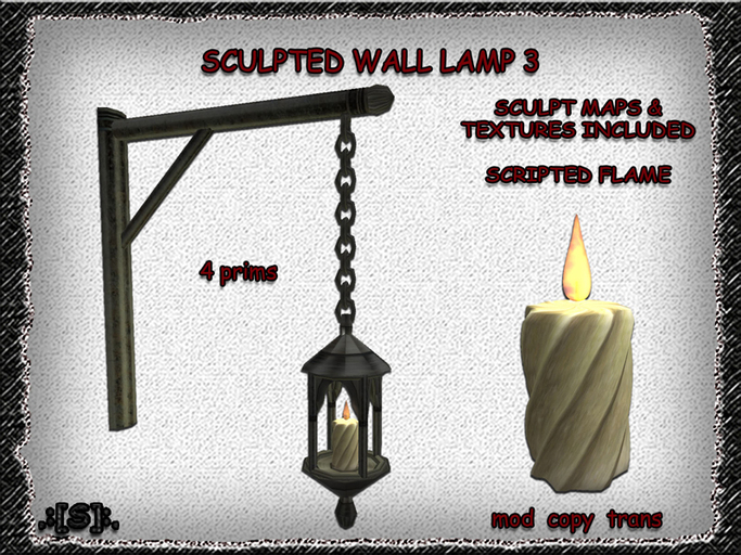 .:[S]:. Sculpted wall lamp 3 full perms (box)