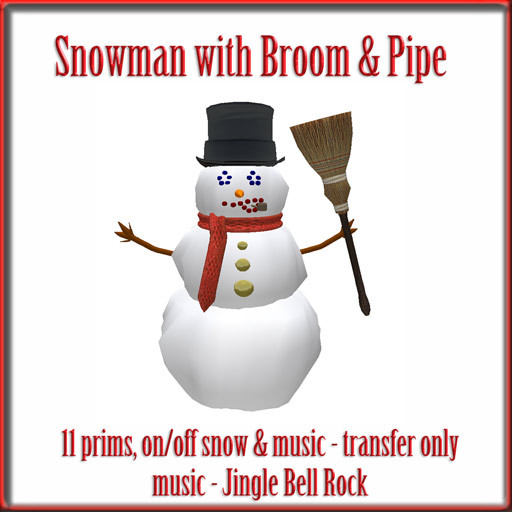 Musical Snowman with Pipe & Broom