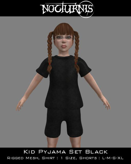 Nocturnis Mesh Kid Pyjama Set Black
