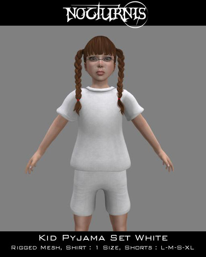 Nocturnis Mesh Kid Pyjama Set White
