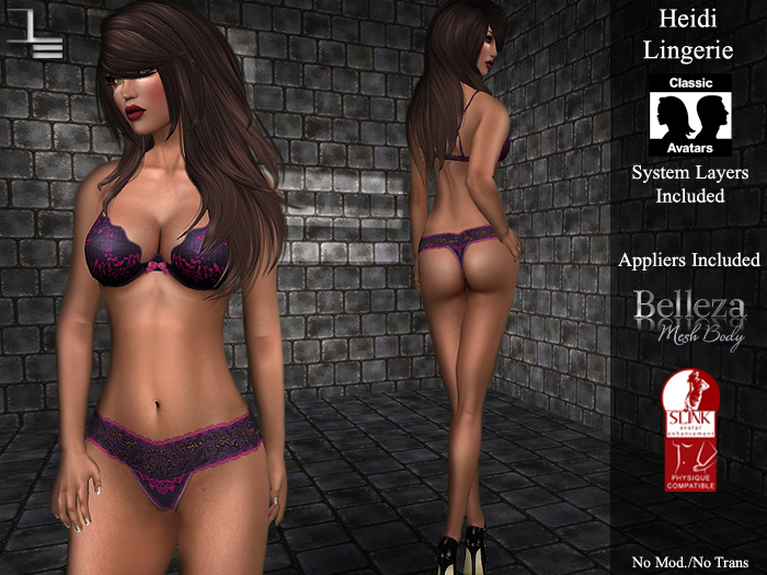 DE Designs - Heidi Lingerie - Purple