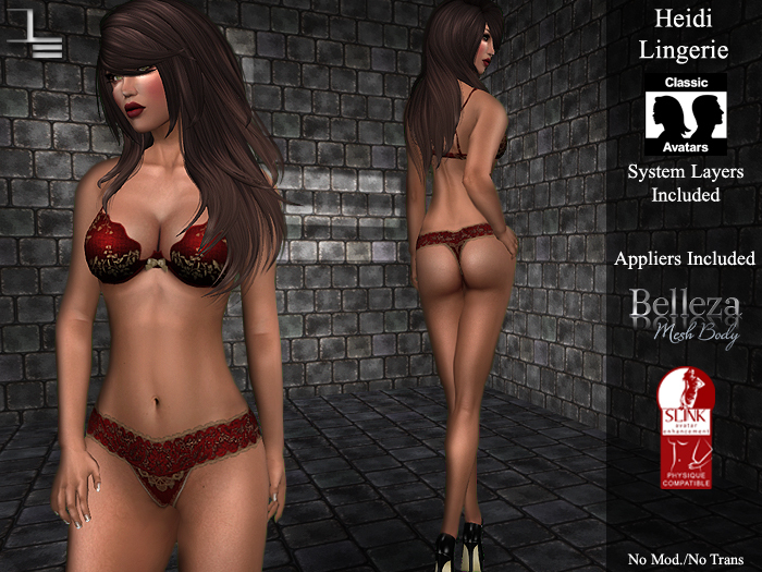 DE Designs - Heidi Lingerie - Red