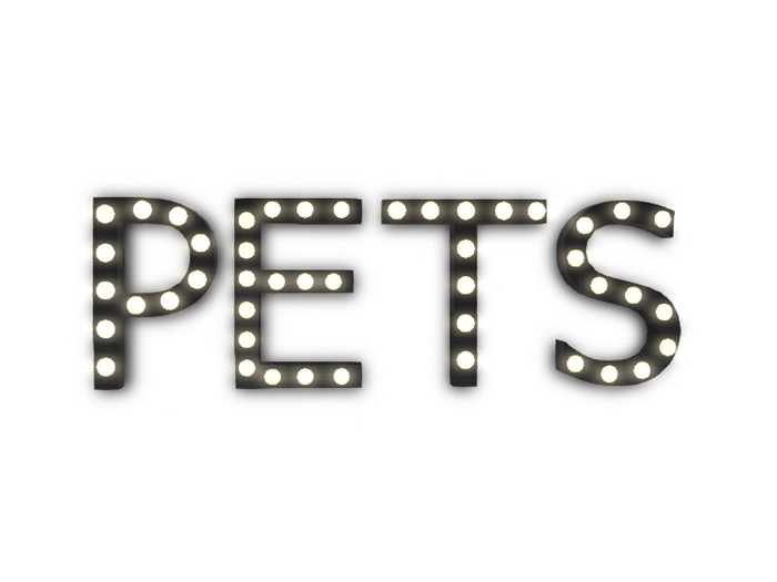 [Px] "PETS" Illuminated Light Bulbs Sign
