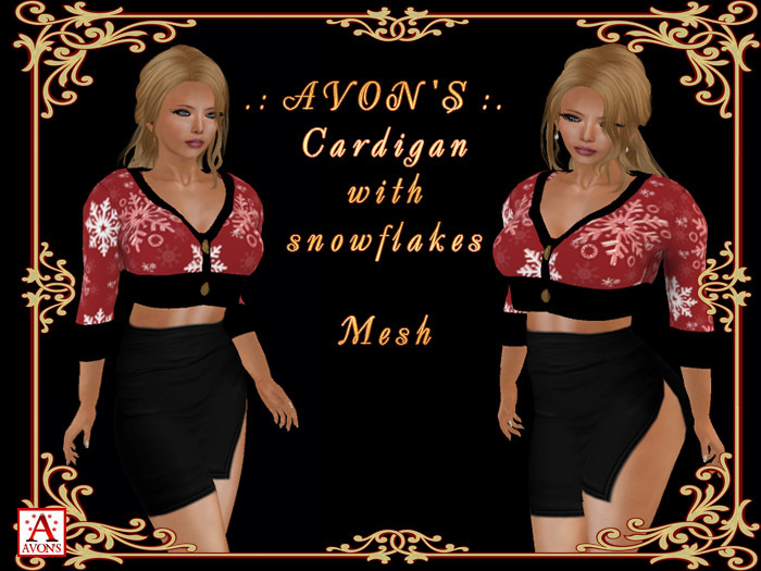 .: AVON'S :. Cardigan with snowflakes - Mesh