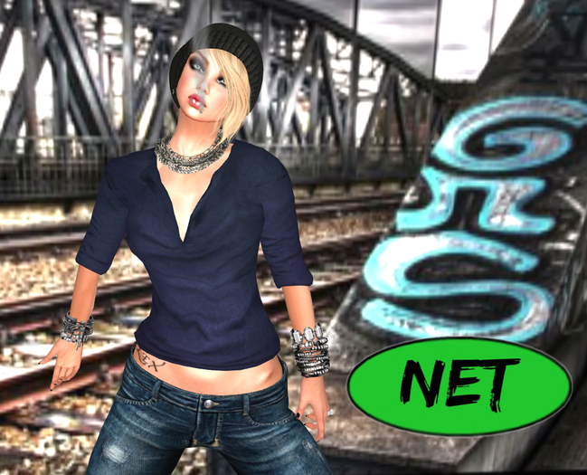 ::NET::GIULIA SHIRT BLUE MESH