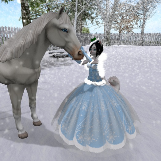 Christmas Ball Gown Baby Blue Kemono ((Bagged))