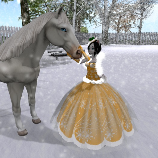 Christmas Ball Gown Gold/Orange Kemono ((Bagged))