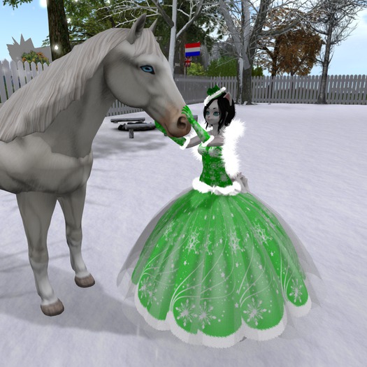 Christmas Ball Gown Green Kemono ((Bagged))