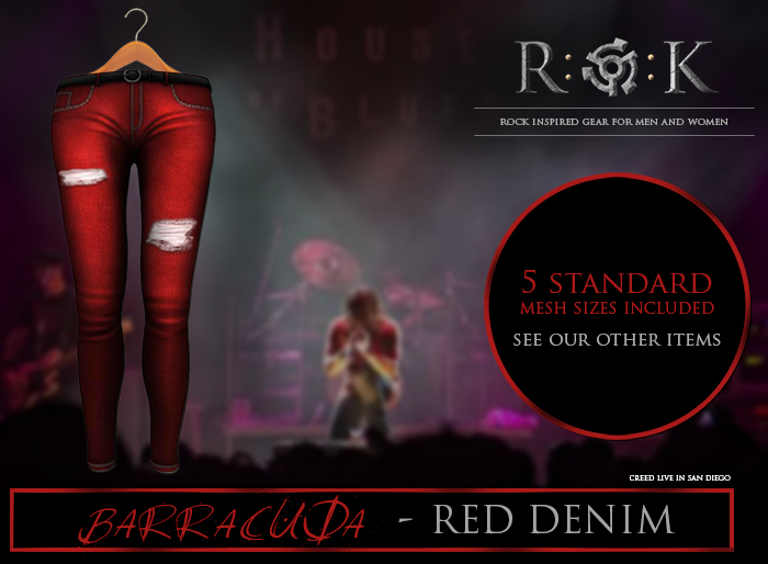 BARRACUDA RIPPED SKINNY JEANS RED
