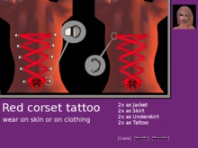 Red Corset Tattoo on back