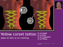 Yellow Corset Tattoo on back