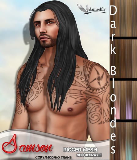 *~*Damselfly*~*Samson Rigged-Mesh Dark Blondes