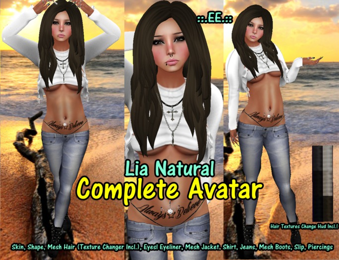 ::.EE.:: Complete Avatar *Lia Natural* (Hair Change Hud Incl)