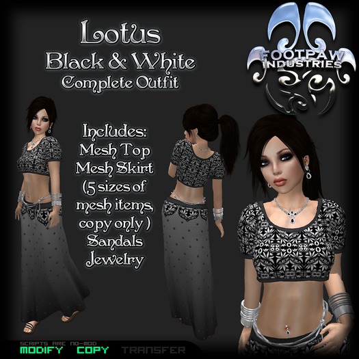 [FPI] Lotus Outfit BW ~ Rigged Mesh Outfit & Jewelry Accessories