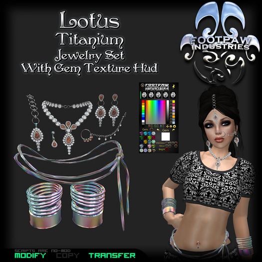 [FPI] Lotus Jewelry Titanium - Beautiful  Jewelry Set with hud for the Gems