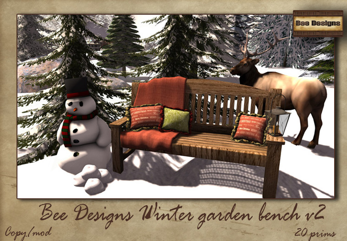 .: Bee Designs:. Winter Garden Bench V2
