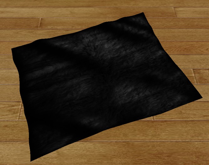Black Mesh Fur Rug