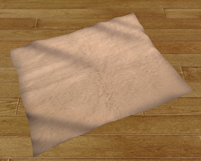 Beige Mesh Fur Rug