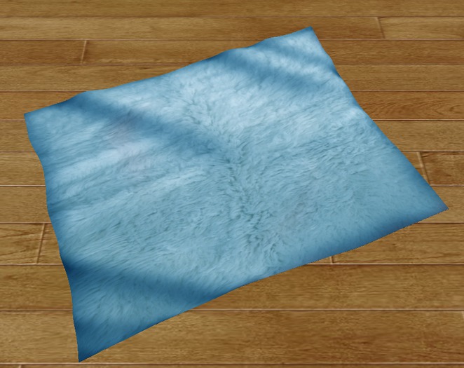 Blue Mesh Fur Rug