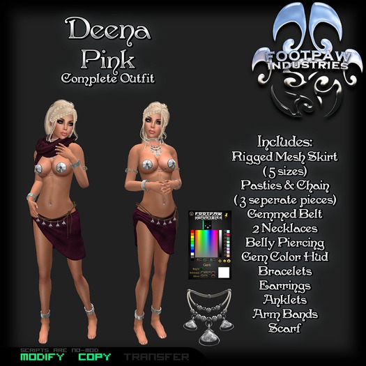 [FPI] Deena Pink ~ Complete Female Outfit with Color Hud for Jewelry