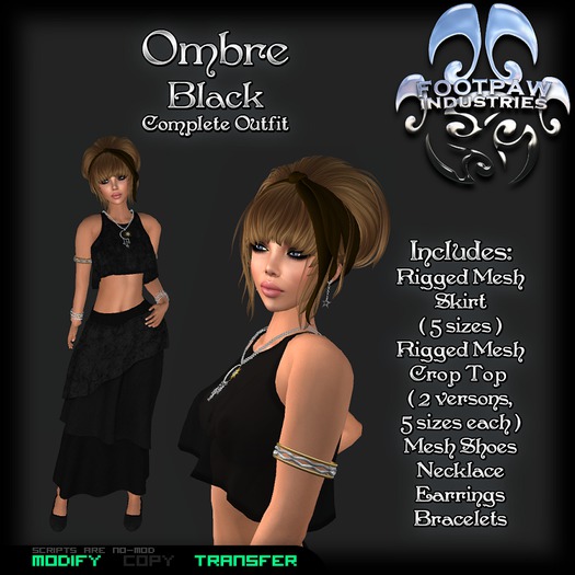 [FPI] Ombre Black ~ Complete Ensemble Outfit with Jewelry & Shoes