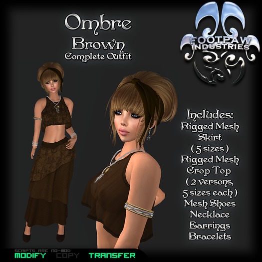 [FPI] Ombre Brown ~ Complete Ensemble Outfit with Jewelry & Shoes