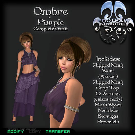 [FPI] Ombre Purple ~ Complete Ensemble Outfit with Jewelry & Shoes