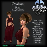 [FPI] Ombre Red ~ Complete Ensemble Outfit with Jewelry & Shoes