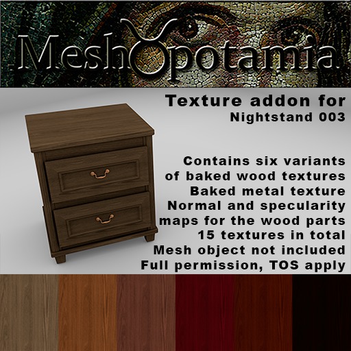 Meshopotamia Nightstand 003  Baked textures addon