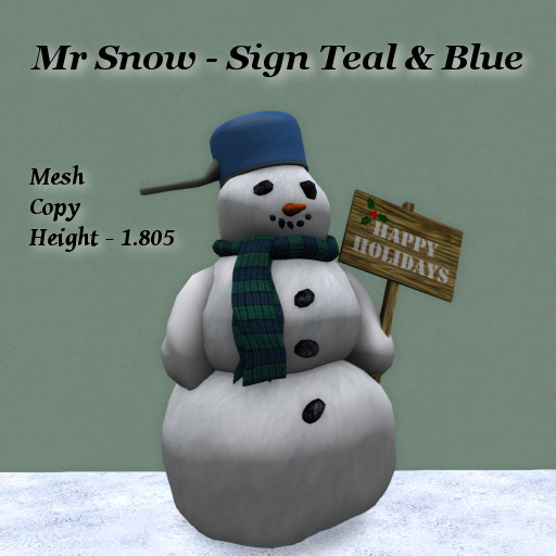 Mr Snow - Sign Teal & Blue