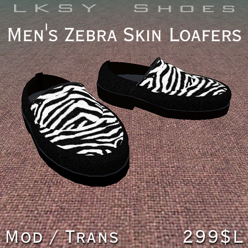 Men's Zebra Skin Loafers